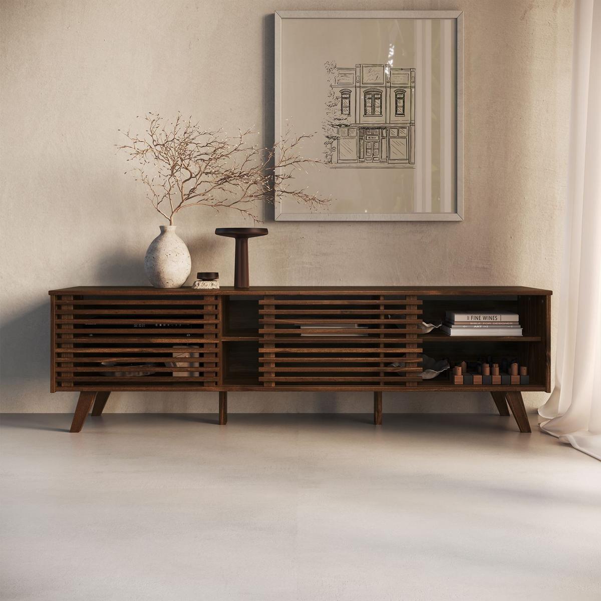 LOWBOARD RIAN nussbaum - Nussbaumfarben, Holz (175/50/38cm) - IDIMEX