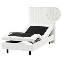 BETT 90/200 cm Cremeweiß Duke II - Schwarz/Weiß, Textil (90/200cm) - Beliani