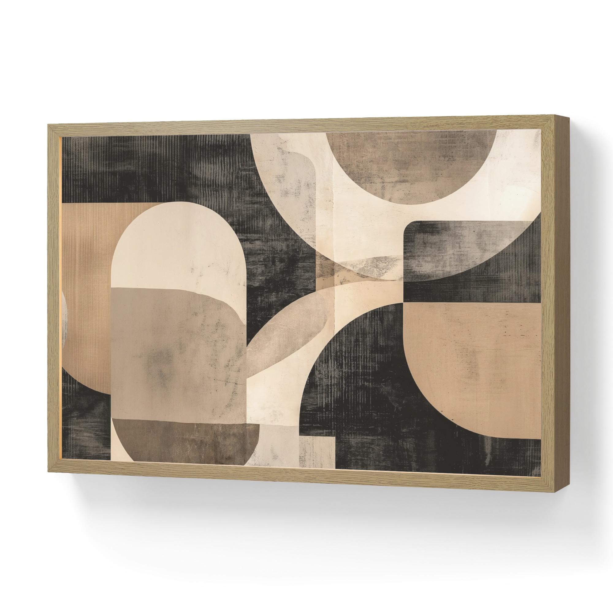 WANDLEUCHTE MIT AKKU Abstrakt - Formen - Modern - Beige 60x40 cm - Grau, Holzwerkstoff (60/40/8cm) - OnlyWow