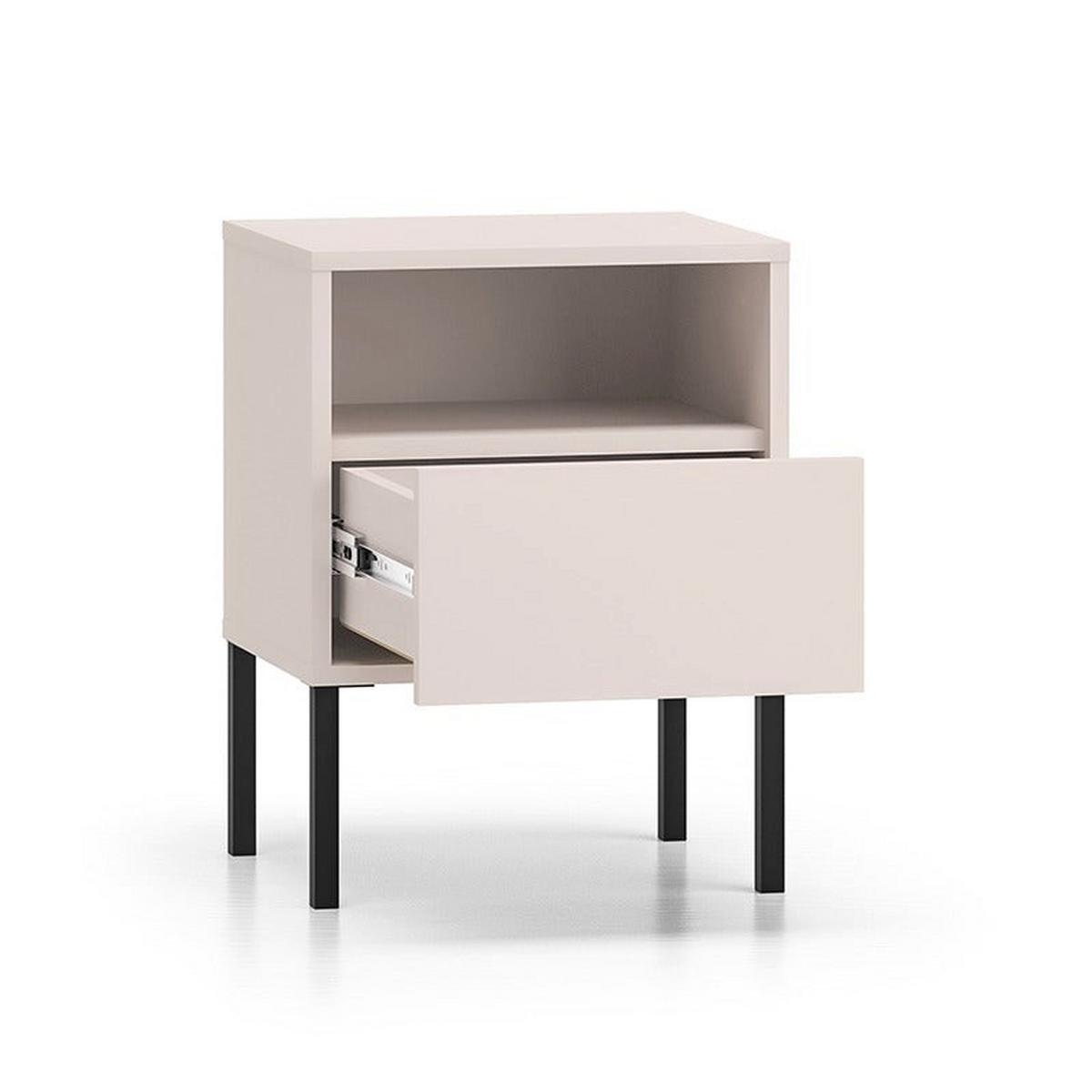NACHTTISCH Paige Kaschmir und Schwarz - Kaschmir, Holzwerkstoff (40/53/34cm) - Petits-meubles