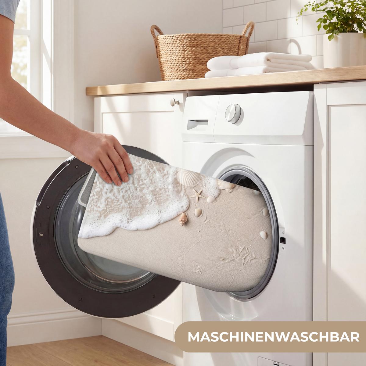 WC-VORLEGER Muscheln - Seesterne - Strand WC Teppich 40x60 cm - Sandfarben, Textil (40/1cm) - OnlyWow