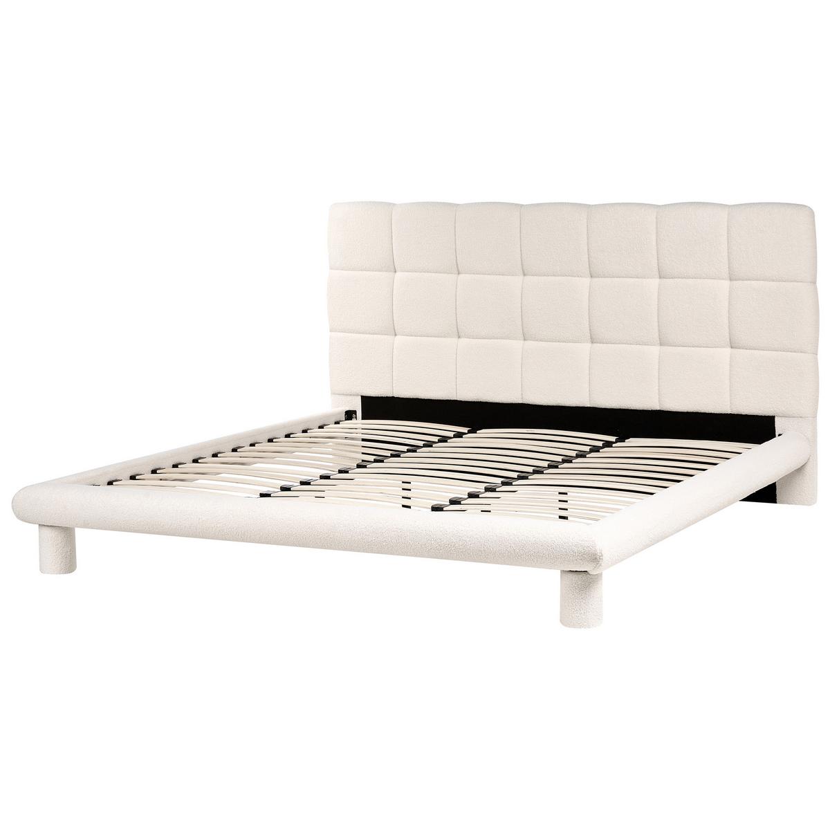 BETT mit Lattenrost 180/200 cm Cremeweiß Cressat - Weiß, Textil (180/200cm) - Beliani