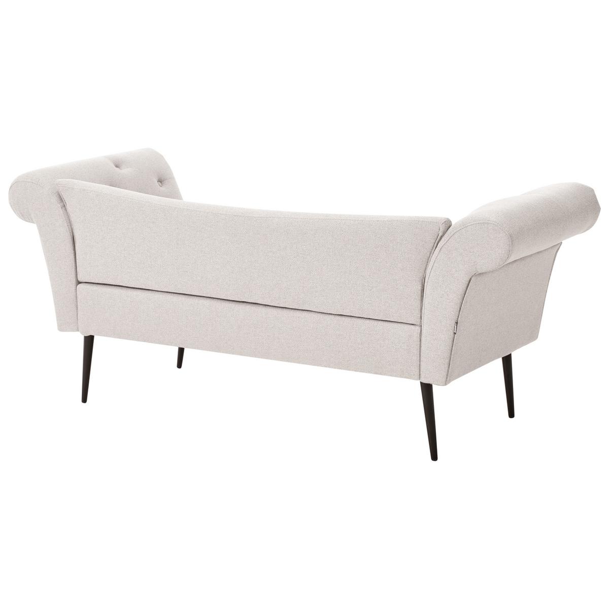 CHAISELONGUE Stoff Hellbeige Nantilly - Beige/Schwarz, Textil (175/76/69cm) - Beliani
