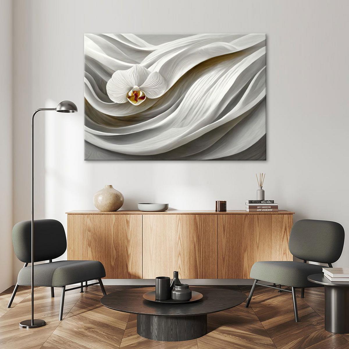 KUNSTDRUCK Weiß 90/60 cm - Weiß, Textil (90/60cm) - KUNSTLOFT