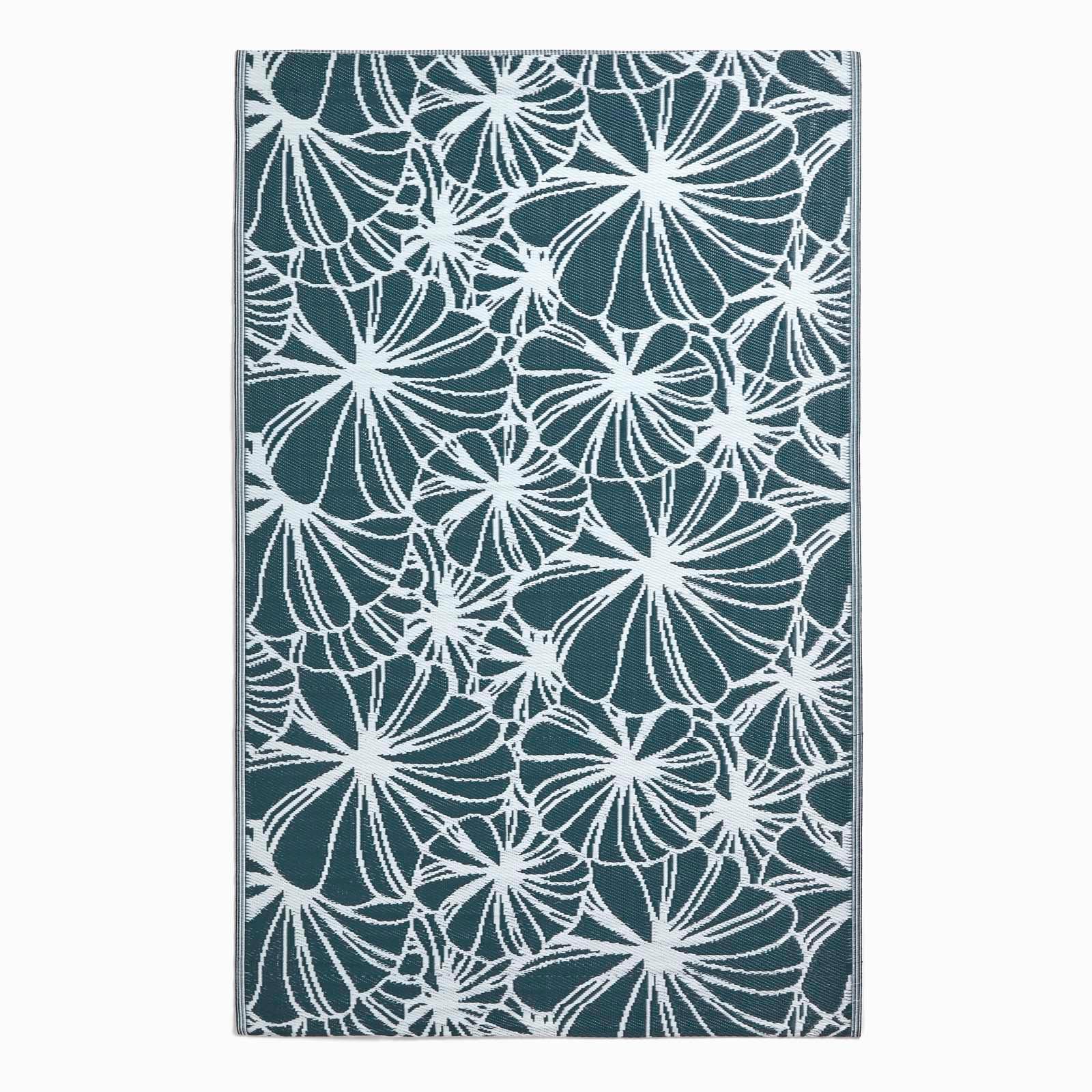 OUTDOORTEPPICH floral gemustert 150/240 cm - Dunkelgrün, Kunststoff (151/241cm) - Homescapes