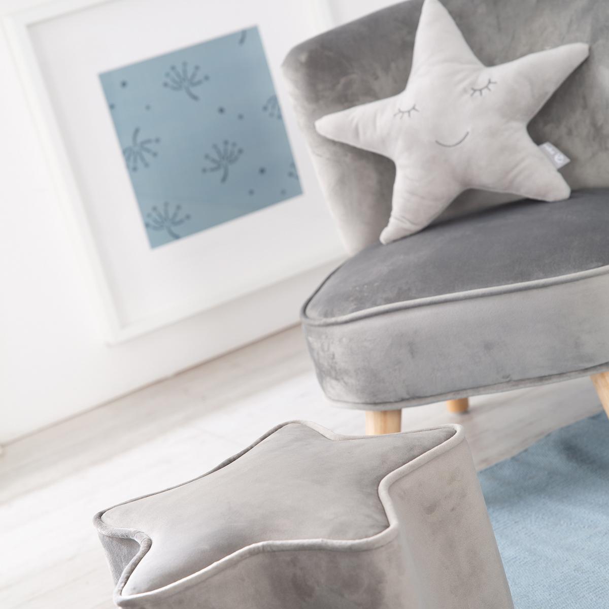 KINDERSESSEL klein 3-tlg. silbergrau - Grau, Holzwerkstoff/Textil (70/50/48cm) - Roba
