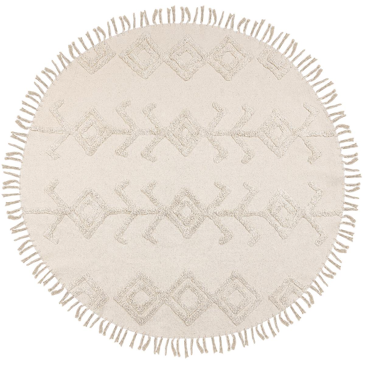 TEPPICH geflochten Beige 140 cm Harran - Beige, Textil (140/140cm) - Beliani