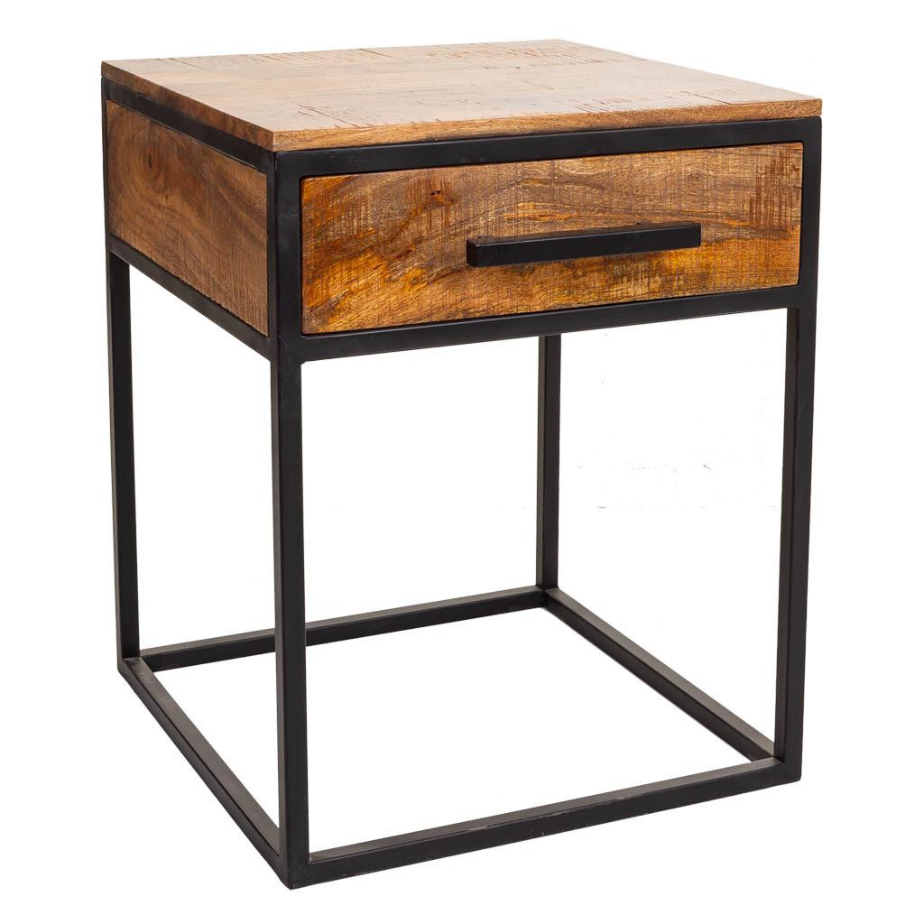 NACHTTISCH aus Metall und Holz, braun, 61x57cm - Braun, Holz (61/57/61cm) - Wanderlust