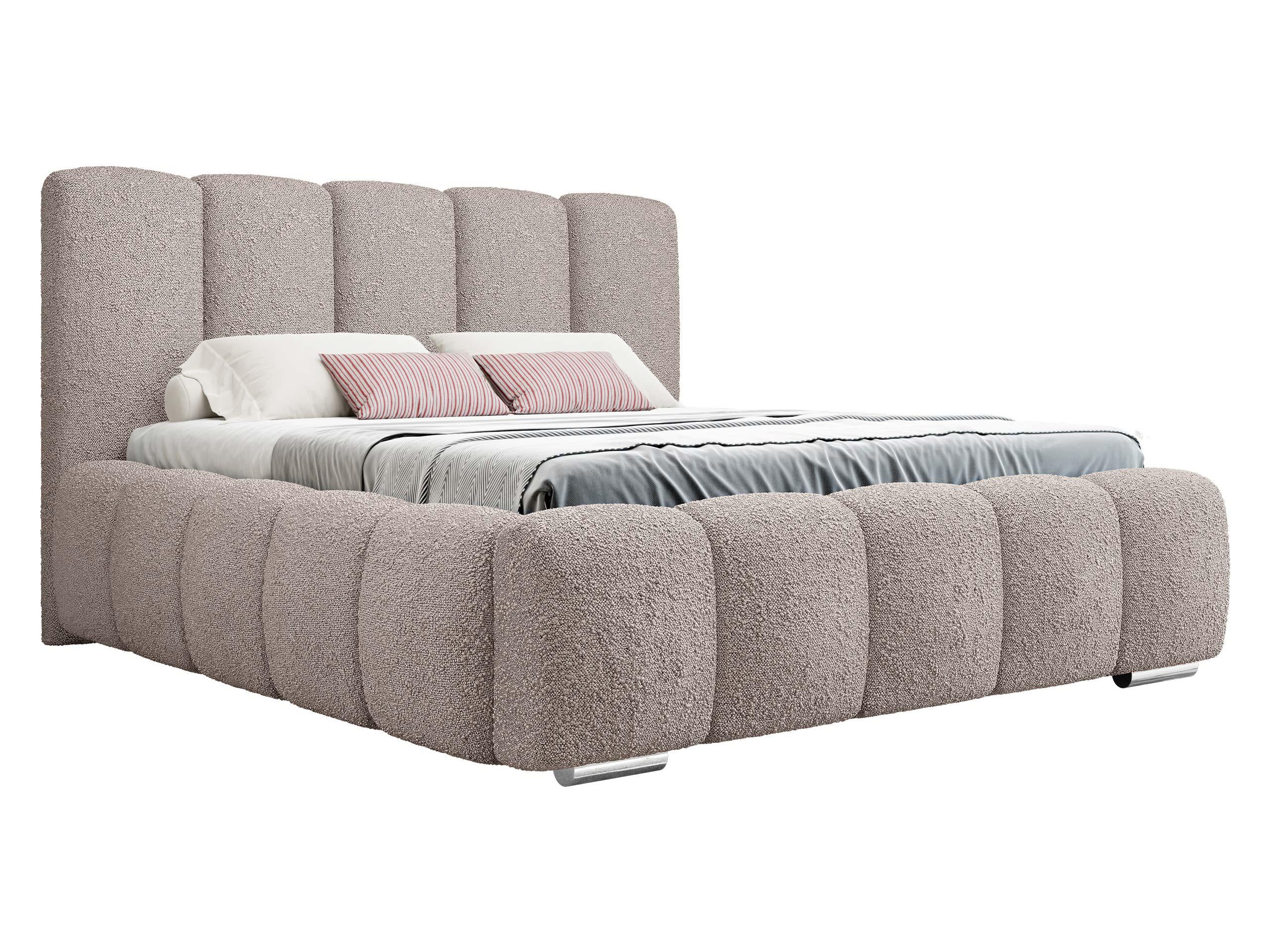 POLSTERBETT Wizko Boucle - Chromfarben/Naturfarben, Holz/Holzwerkstoff (180/200cm) - MIRJAN24