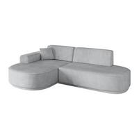 ECKSOFA Ottomane Links MARI-L1-v3 - 243x171x83 cm Grau Cord - Schwarz/Grau, Holzwerkstoff/Kunststoff (243/171cm) - ALTDECOR