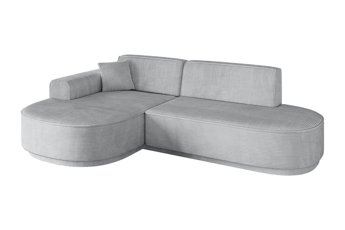 ECKSOFA Ottomane Links MARI-L1 - 243x171x79 cm Grau Cord - Schwarz/Grau, Holzwerkstoff/Kunststoff (163/234cm) - ALTDECOR
