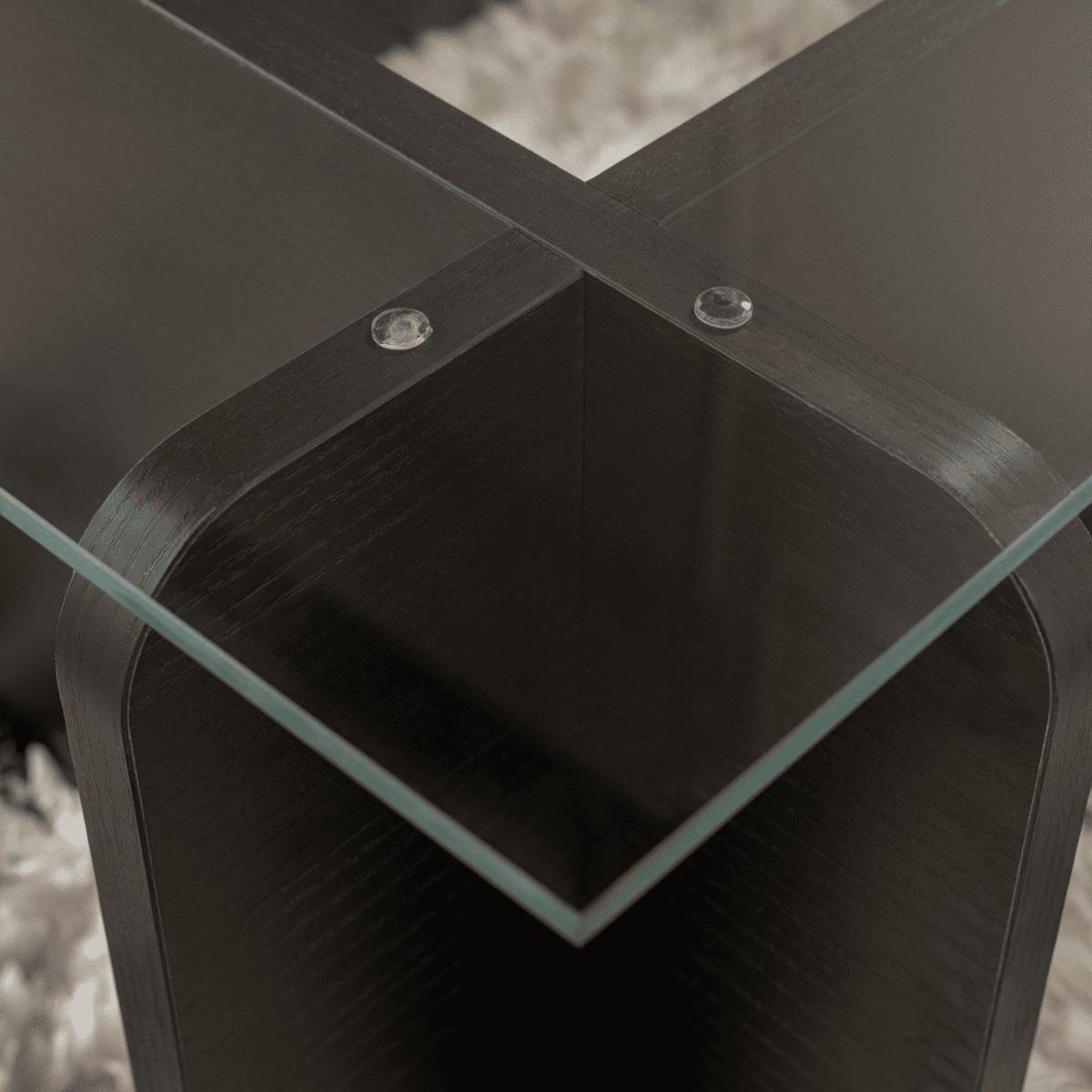 COUCHTISCH mit Tischplatte aus gehärtetem Glas 105/65/30 cm - Eichefarben, Holzwerkstoff (110/65/30cm) - Calicosy