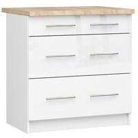 UNTERSCHRANK Weiß, Weiß Glanz 85/80/46 - Weiß Hochglanz/Weiß, Holzwerkstoff (80/85/46cm) - RAUMHIRSCH FURNITURE