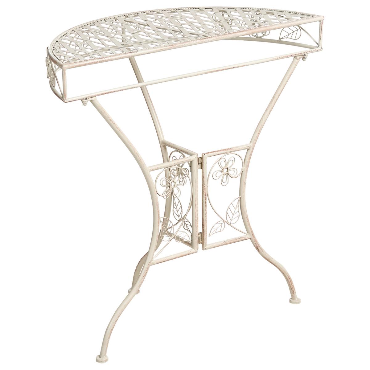 BISTROTISCH 80/36 cm Metall Hellbeige Yaviza - Beige, Metall (80/36/80cm) - Beliani