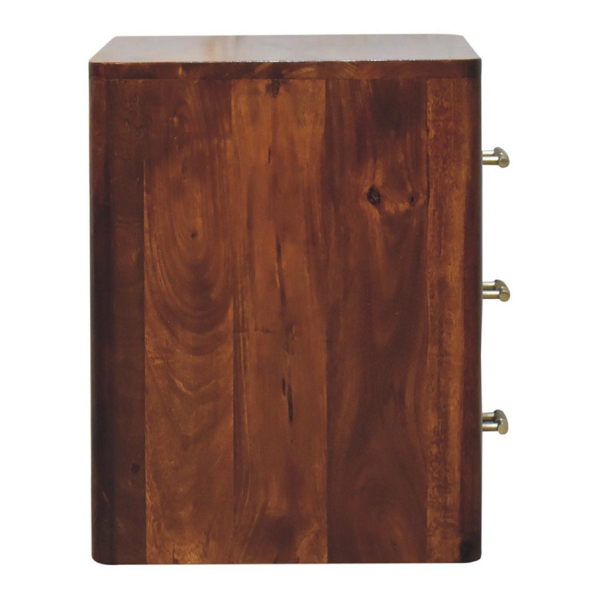 NACHTTISCH Kastanien-Finish, 3 Schubladen, Braun - Braun, Holz (35/45/45cm) - Artisan Furniture