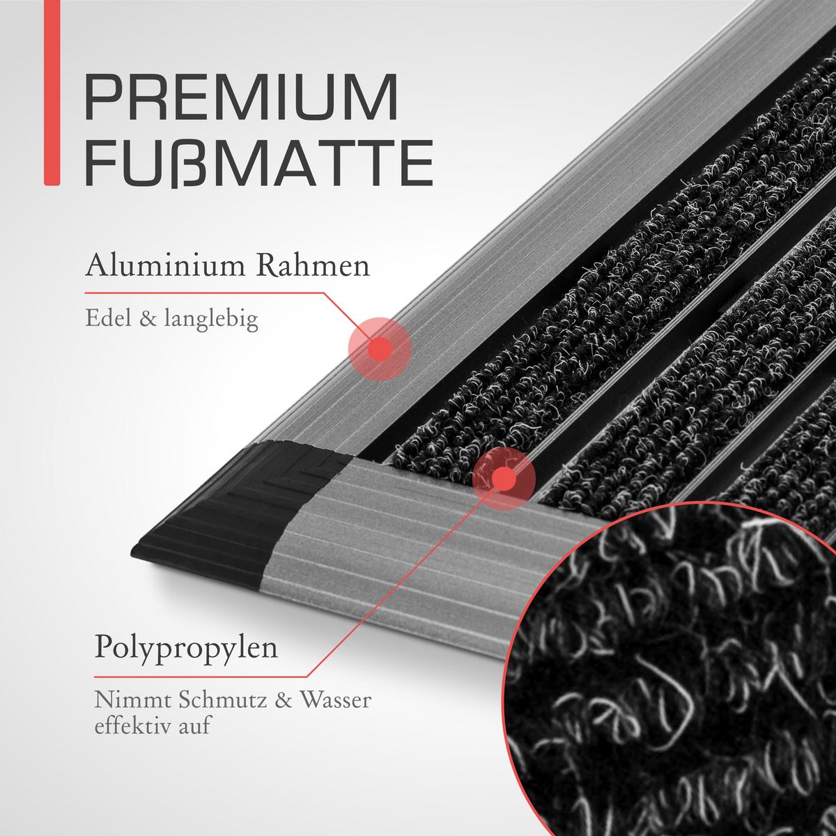 ALU-FUSSMATTE AluGant - Blaugrau, Metall (80/50cm) - BoMoe
