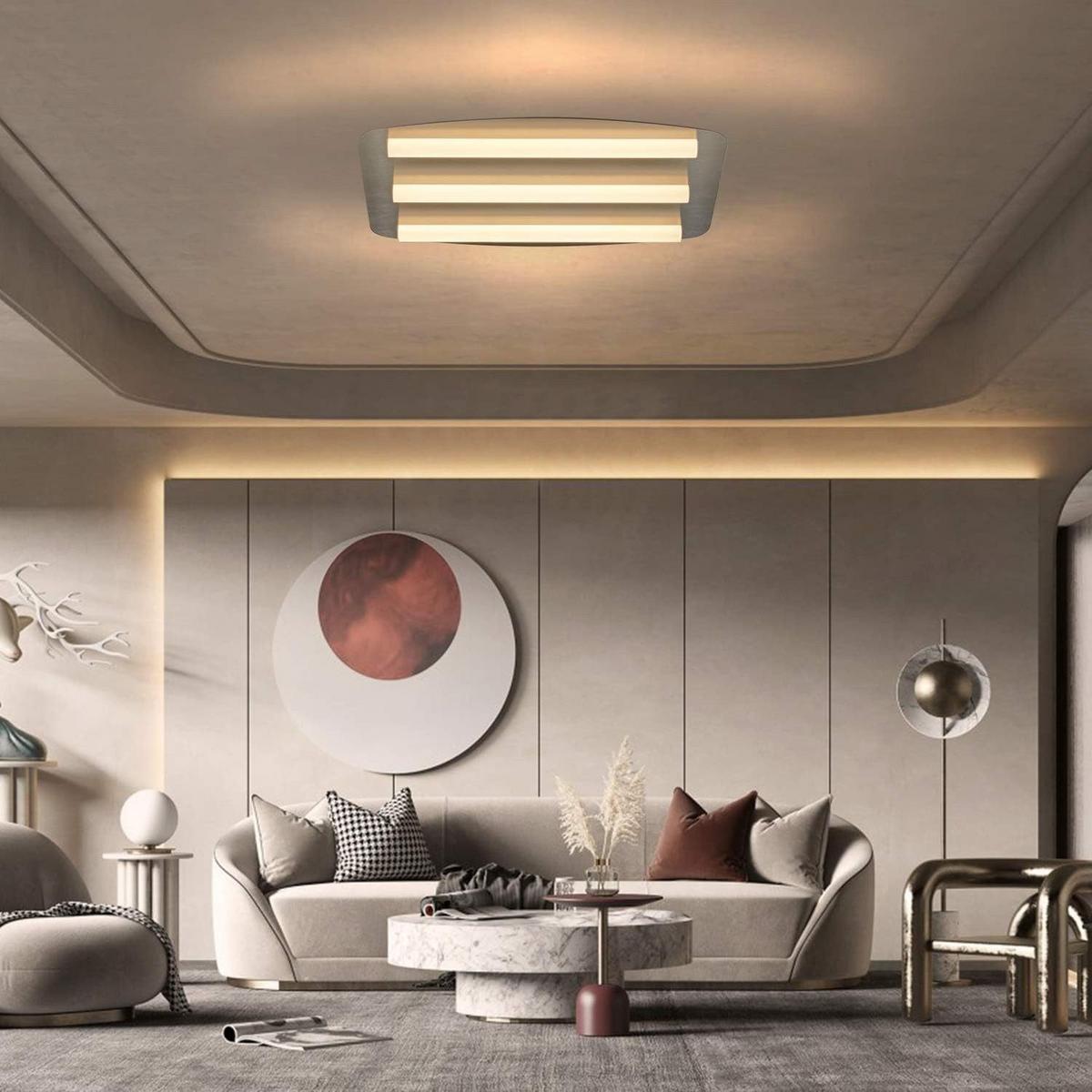 LED-DECKENLEUCHTE Ursula 48/30/7 cm - Grau, Metall (48/30/7cm) - Nettlife