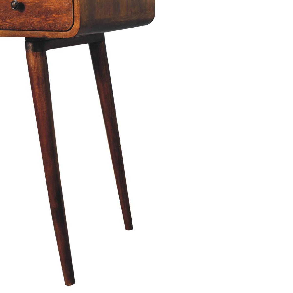 SCHREIBTISCHE aus Massivholz, 1 Schublade, 1 Offenes Fach, Braun - Kastanienfarben/Messingfarben, Holz/Metall (45/90/80cm) - Artisan Furniture