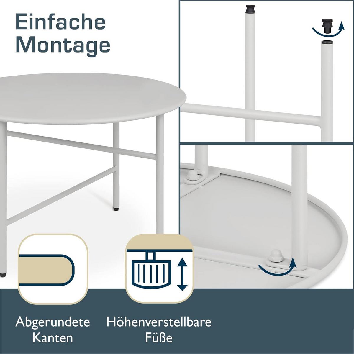 BEISTELLTISCH Finn 44/46 cm und 53/36 cm Hellgrau (2tlg) - Hellgrau, Metall (0.1/53/36cm) - BoMoe