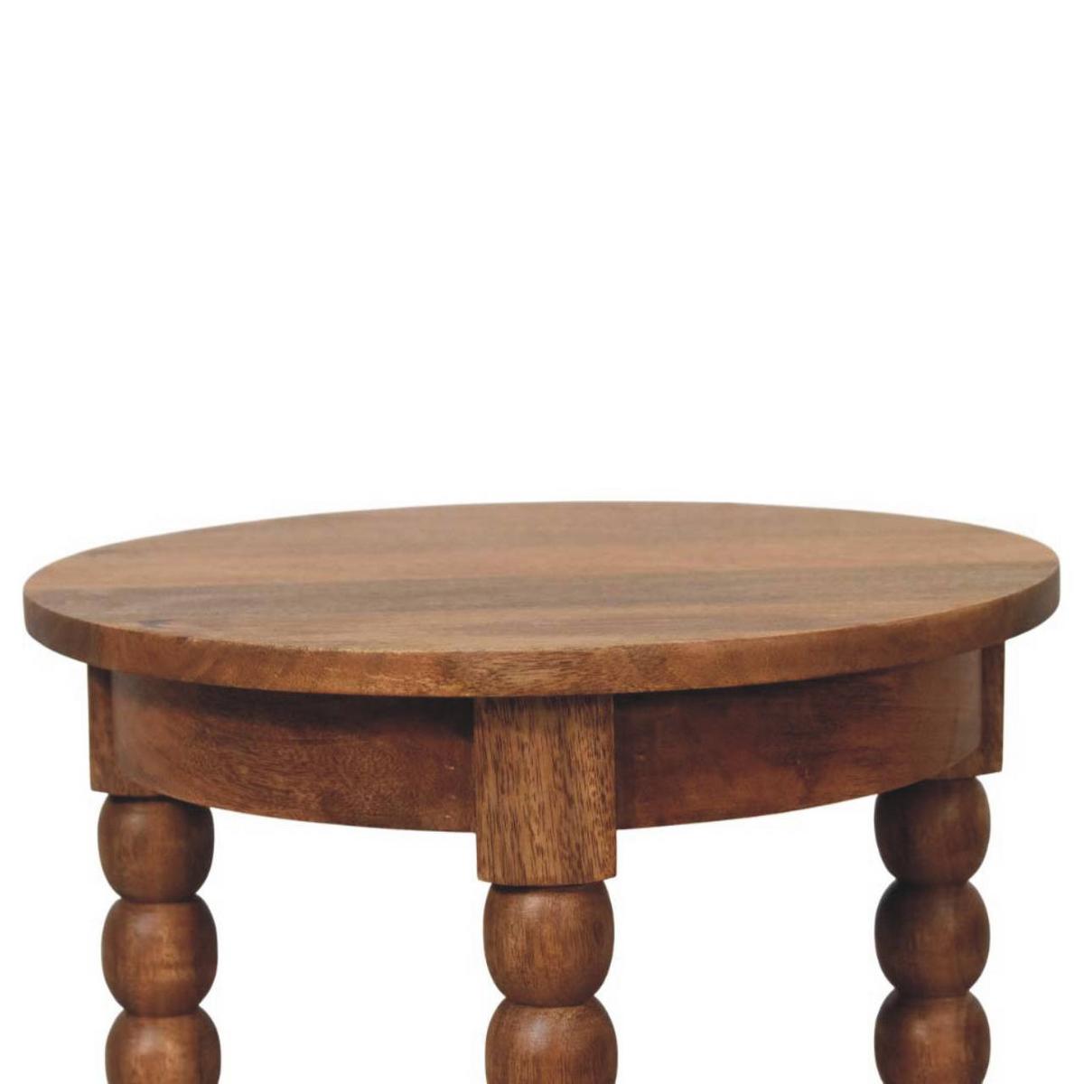 BEISTELLTISCH Golden-Teak-Finish, 1 offenes Regal in der Mitte, Braun - Braun, Holz (45/45/55cm) - Artisan Furniture