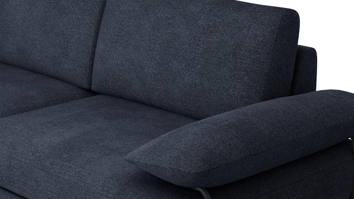 SOFA LORI 3-Sitzer, dunkelblau - Schwarz/Dunkelblau, Holzwerkstoff/Textil (245/87/96cm) - Wozimo