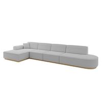 ECKSOFA Ottomane Links IREA-L3-v2 - 412x165x80 cm Hellgrau - Hellgrau, Holzwerkstoff/Textil (412/165cm) - ALTDECOR