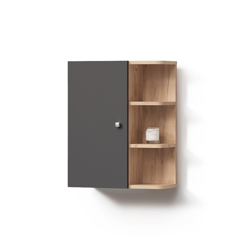 BADSCHRANK Fucino Anthrazit 47.2 x 59.2 cm - Anthrazit, Holzwerkstoff (47.2/59.2/20.8cm) - Livinity®