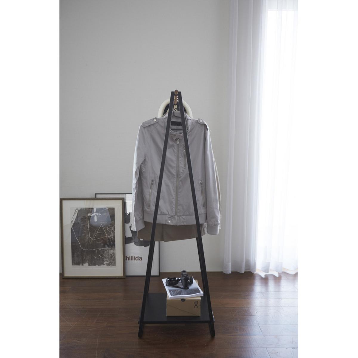 KLEIDERSTÄNDER aus Metall und Holz - H140 cm - Schwarz, Holz/Metall (47/140/22cm) - Yamazaki
