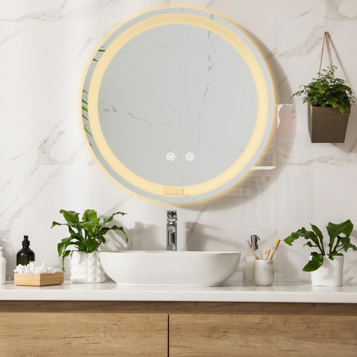 BADEZIMMERSPIEGEL Maratea - Silberfarben, Glas/Metall (50/50/3cm) - pro.tec