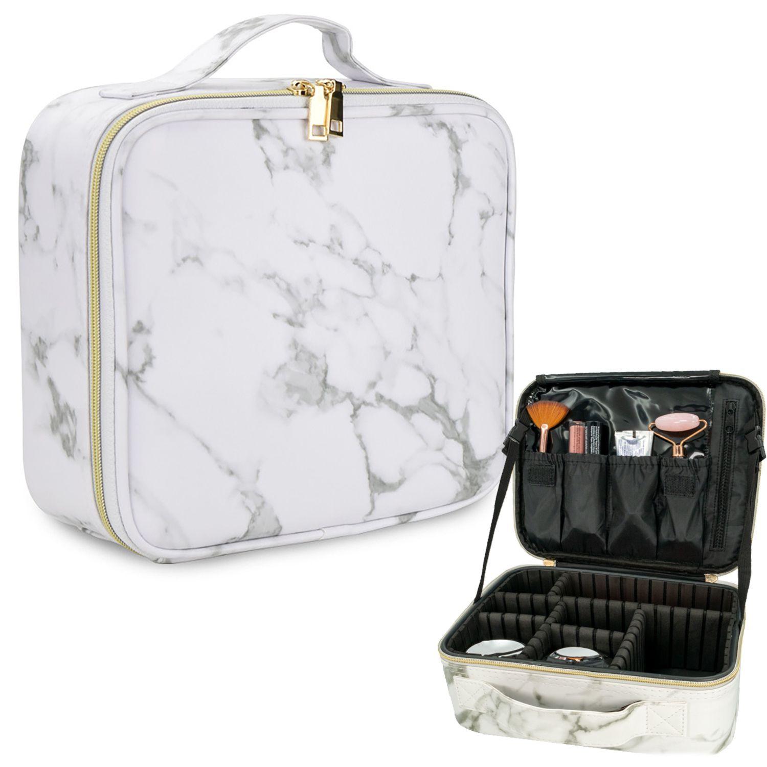 MAKE UP TASCHE mit anpassbaren Innenfächern - Grau, Kunststoff (23.4/9.5/26cm) - Intirilife
