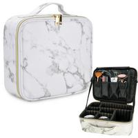 MAKE UP TASCHE mit anpassbaren Innenfächern - Grau, Kunststoff (23.4/9.5/26cm) - Intirilife