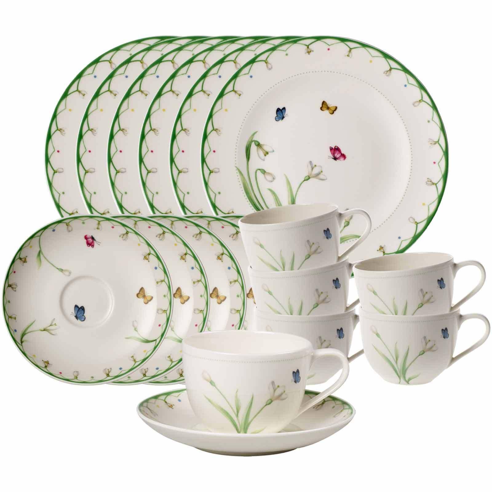 KAFFEESERVICE Colourful Spring bunt 18-tlg. - Multicolor, Keramik (2/2/2cm) - Villeroy & Boch