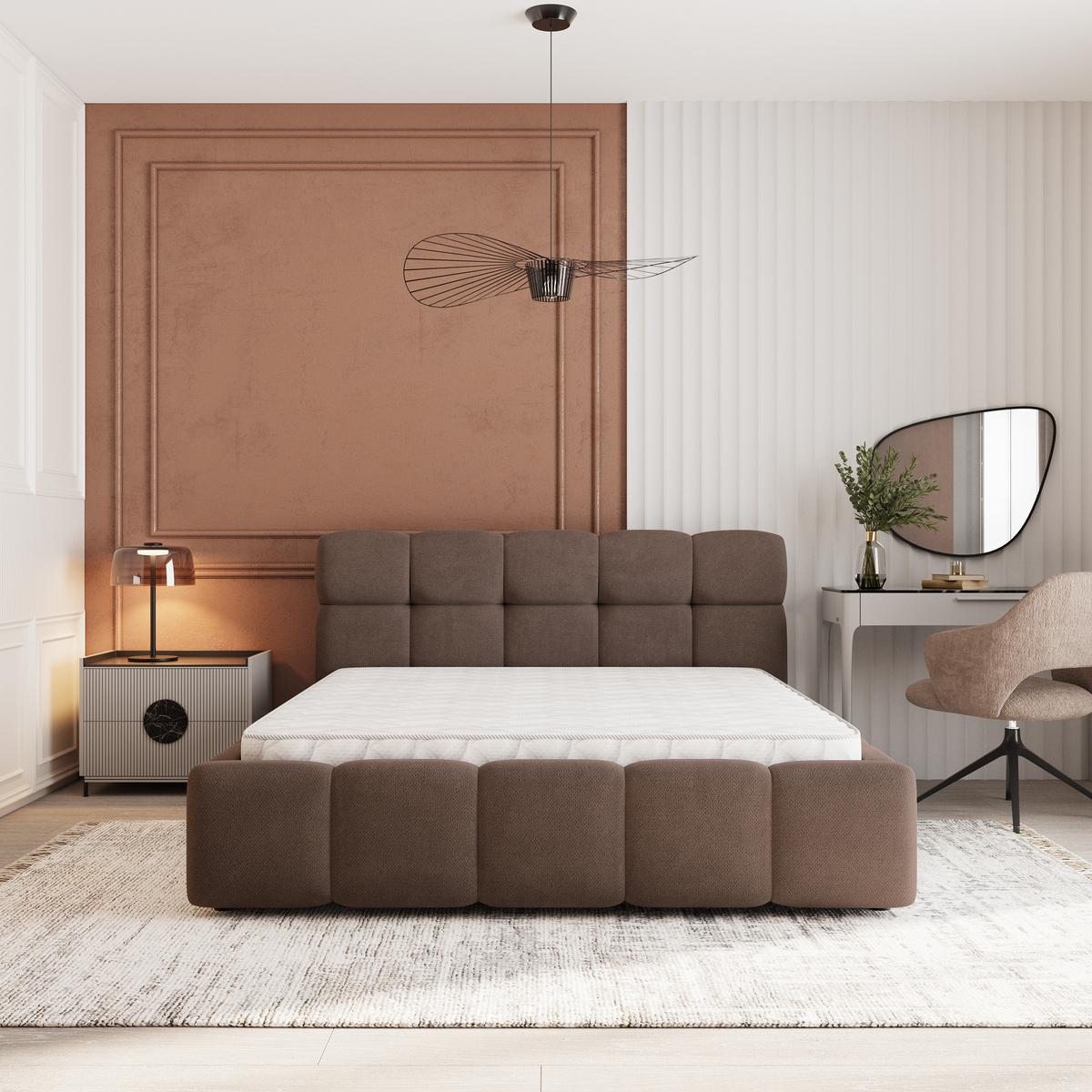 POLSTERBETT FARU SR 120x200 cm mit Bettkästen - Braun - Braun, Holz (120/200cm) - MASSENO