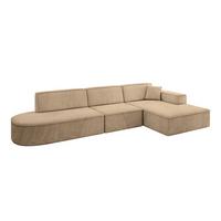 ECKSOFA Ottomane Rechts IREA-L2-v4 - 328x171x79 cm Beige - Beige, Holzwerkstoff/Textil (171/328cm) - ALTDECOR