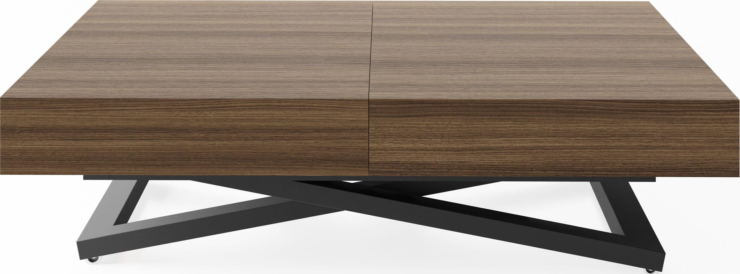 COUCHTISCH Cavetta U höhenverstellbar ausziehbar, Walnuss Braun 120-200/80/27-76 cm - Walnussfarben/Schwarz, Holzwerkstoff/Metall (80/200/76cm) - WFL GROUP