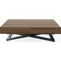 COUCHTISCH Cavetta U höhenverstellbar ausziehbar, Walnuss Braun 120-200/80/27-76 cm - Walnussfarben/Schwarz, Holzwerkstoff/Metall (80/200/76cm) - WFL GROUP