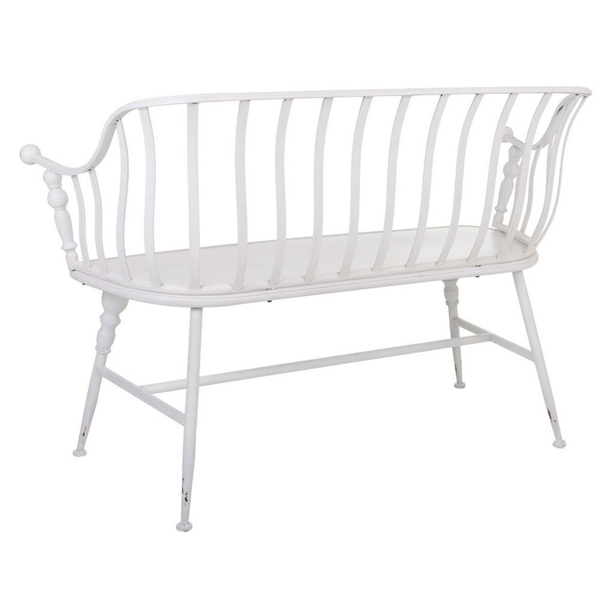 BANK 128x53x86 cm - Weiß, Metall (128/86/53cm) - Wanderlust