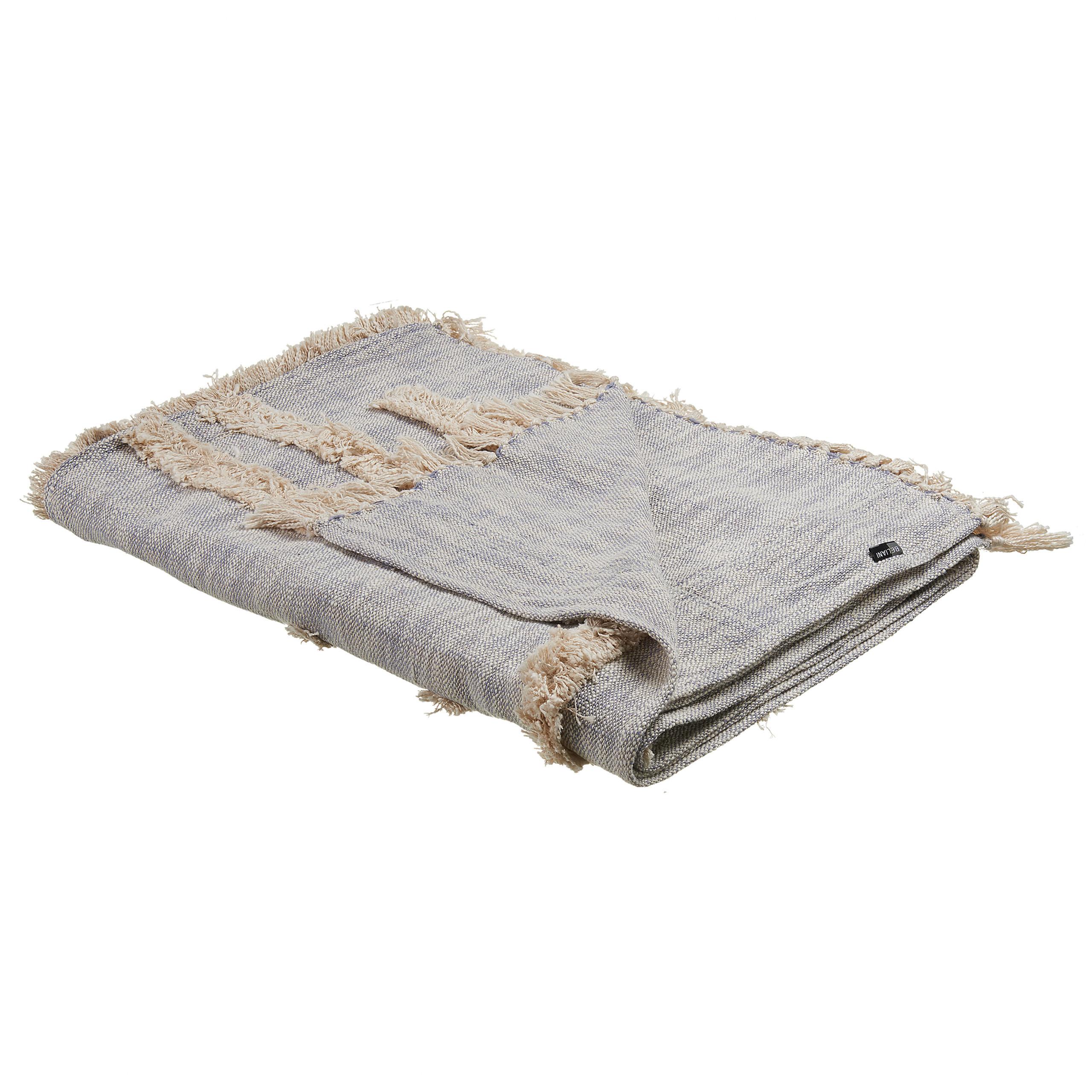 DECKE Beige Hospet 130/180 cm - Beige, Naturmaterialien/Textil (130/180cm) - Beliani