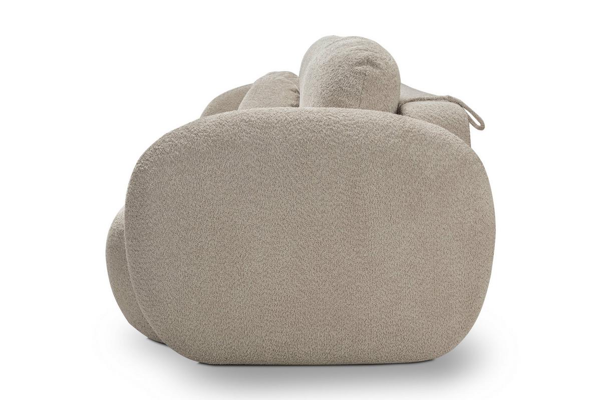 BETTSOFA AMICO Beige Bucle-Stoff mit Schlaffunktion - Beige, Holz (238/86.5/101cm) - MASSENO