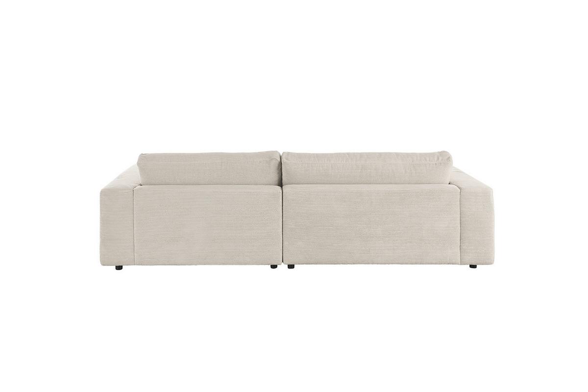 ECKSOFA MADELINE Hellgrau Cord - Hellgrau/Schwarz, Kunststoff/Textil (270/190cm) - KAWOLA