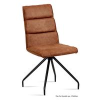 ESSZIMMERSTUHL (4er-Set) Devnet 47x92x60 Schwarz/Cognac - Cognac/Schwarz, Kunststoff (60/92/47cm) - 58aufmkessel