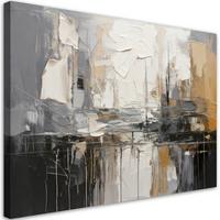 LEINWANDBILD Abstraktion 90x60cm - Grau, Textil (90/60cm) - Feeby