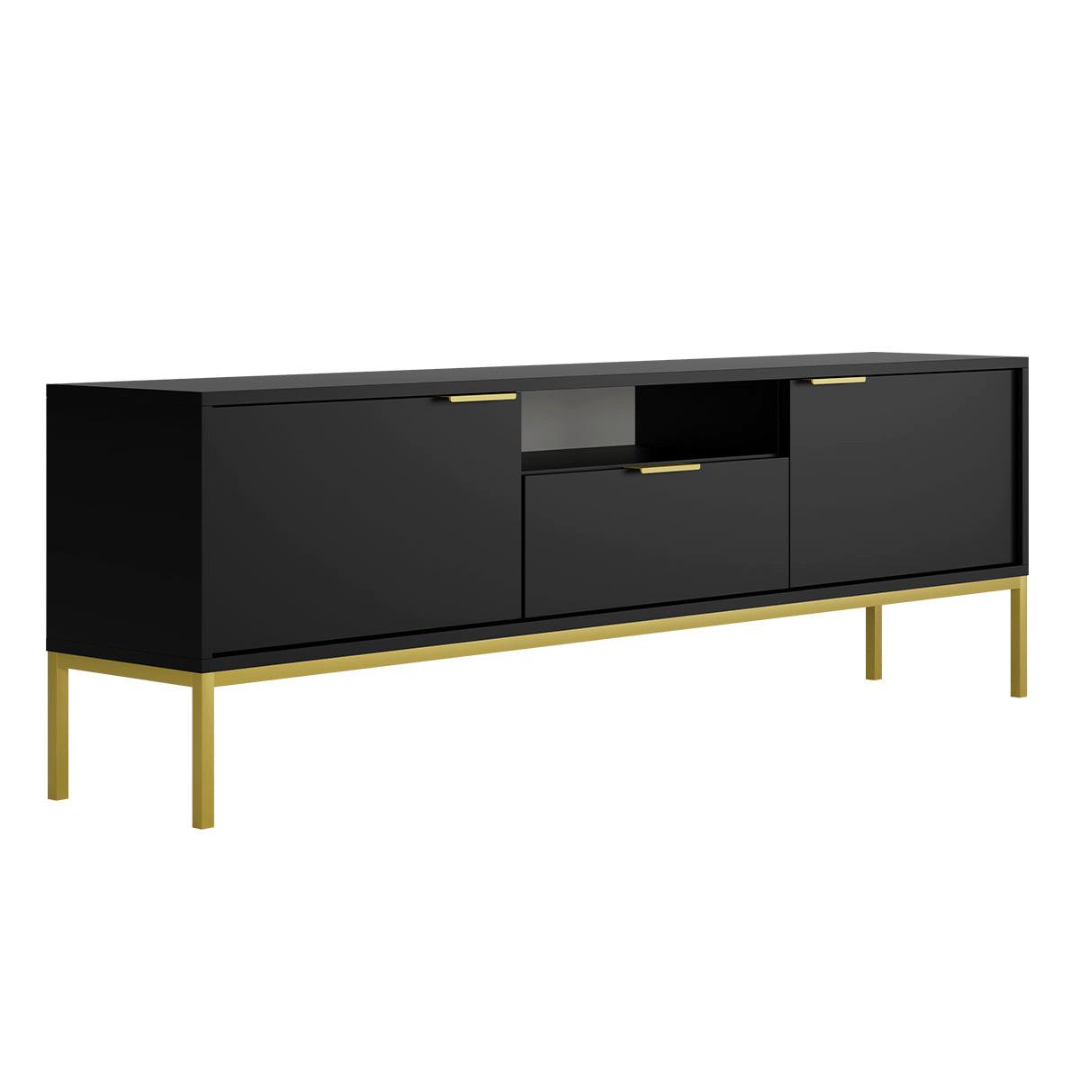 TV-MÖBEL Seattle Schwarz - Goldfarben/Schwarz, Holzwerkstoff (175/56.4/33cm) - Petits-meubles