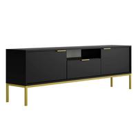 TV-MÖBEL Seattle Schwarz - Goldfarben/Schwarz, Holzwerkstoff (175/56.4/33cm) - Petits-meubles