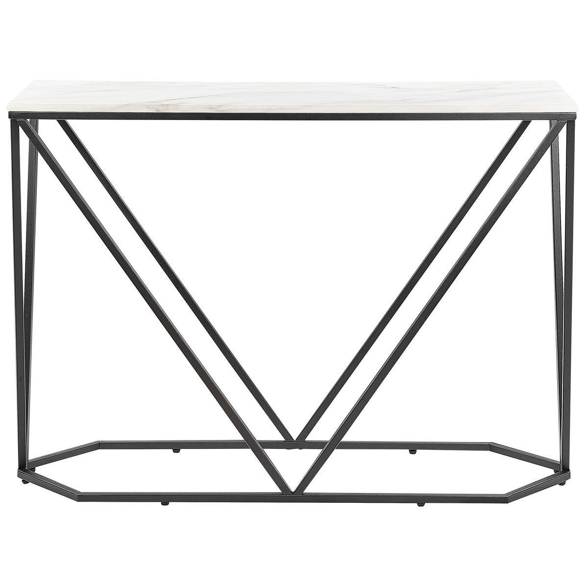 KONSOLENTISCH Marmoroptik weiß/schwarz Hazen - Schwarz/Weiß, Holzwerkstoff (30/100/75cm) - Beliani