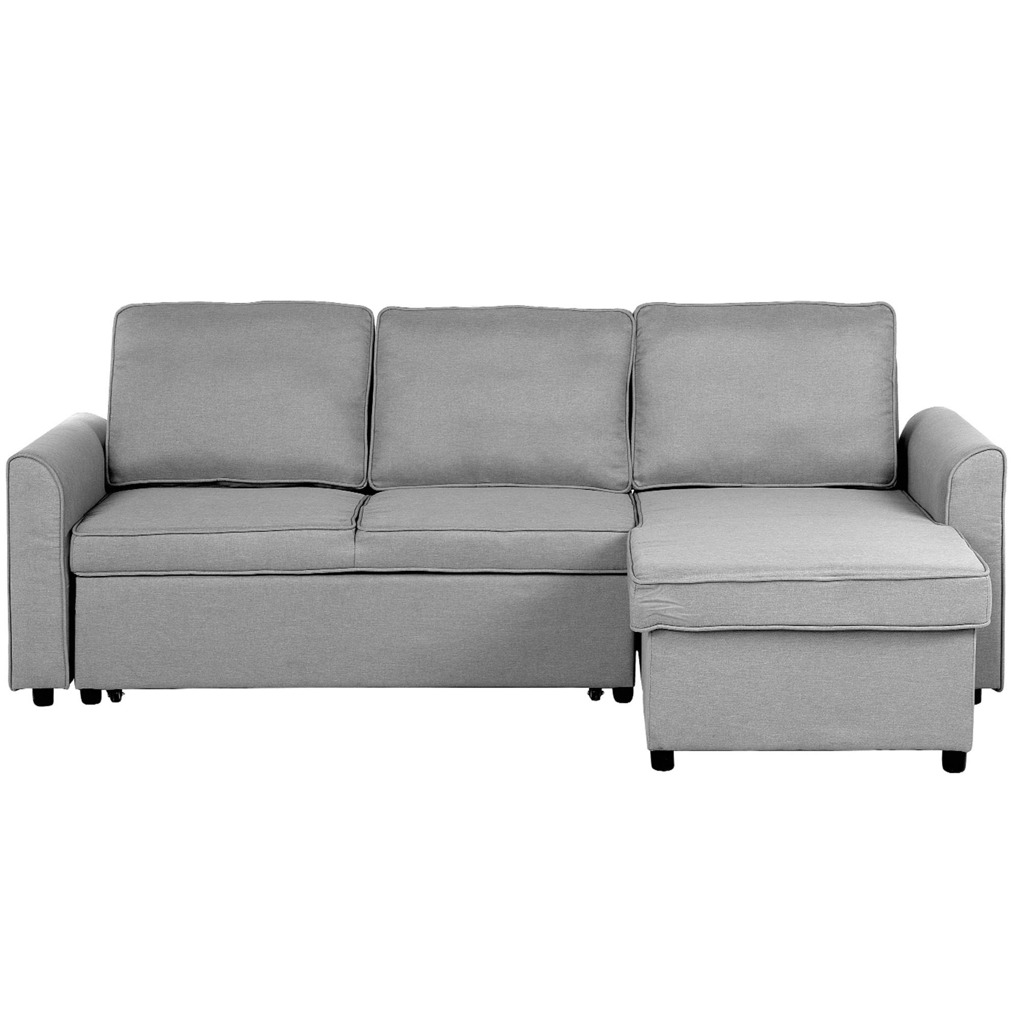 ECKSOFA Polsterbezug Hellgrau rechtsseitig Nesna - Hellgrau, Textil (228/145cm) - Beliani