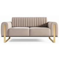 SOFA Parissa 164 cm - Ecru/Goldfarben, Textil/Metall (164/79/92cm) - Selsey
