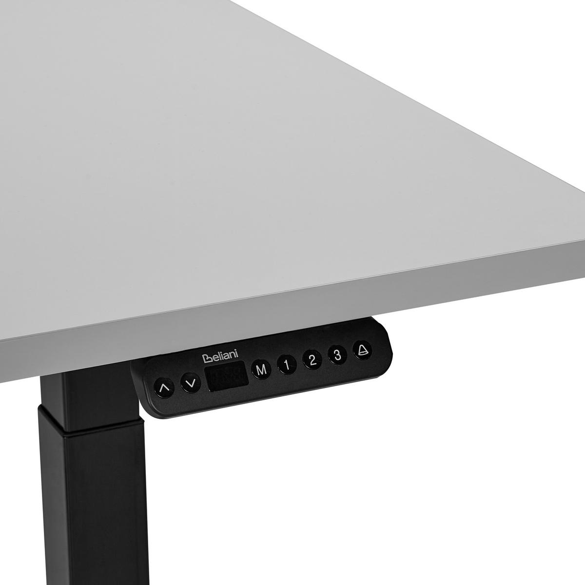 SCHREIBTISCH grauschwarz 120/72 cm elektrisch höhenverstellbar Destin III - Schwarz/Grau, Holz (72/120/63cm) - Beliani