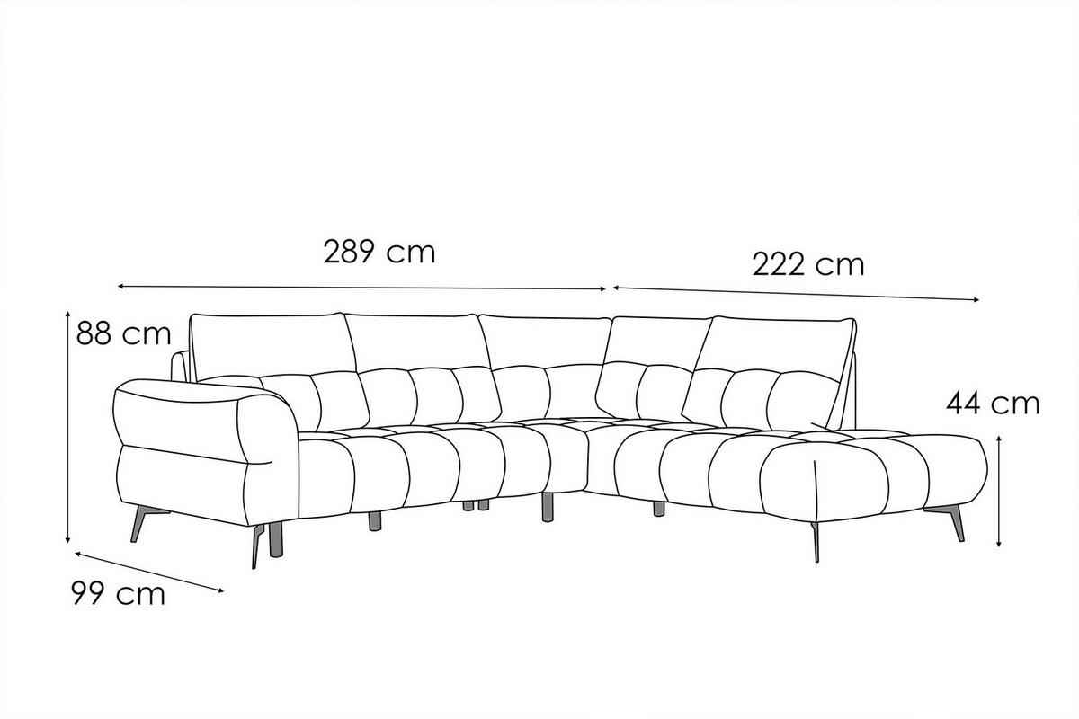 ECKSOFA SALVINI 5-Sitzer, smaragdgrün - Smaragdgrün/Schwarz, Holzwerkstoff/Textil (292/158cm) - Wozimo