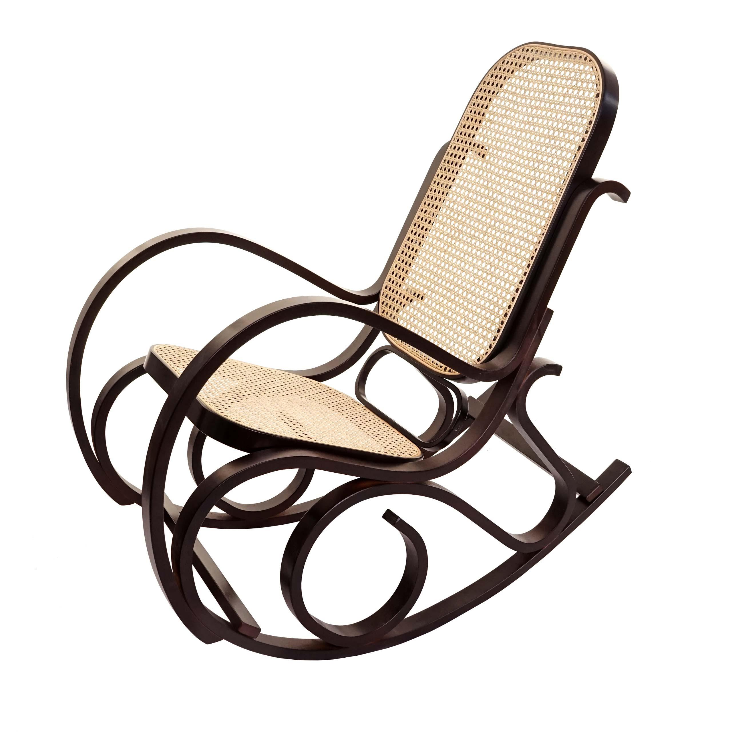 SCHAUKELSTUHL Walnuss Dekor - Beige/Walnussfarben, Holz (55/90/96cm) - MCW